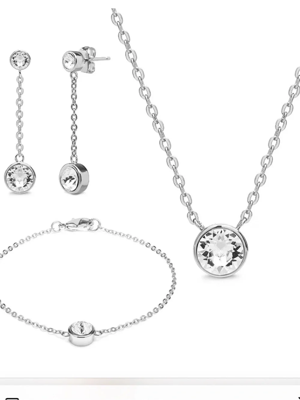 NIB AURA by preciosa crystals set (necklace, drop earrings and bracelet)